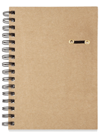 recycled board journal with elastic pen loop